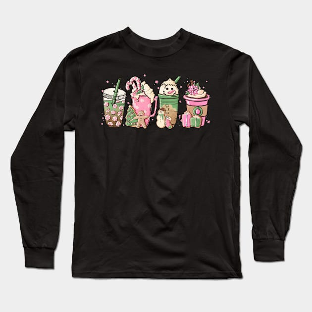 Christmas Coffee Shirt Snowmen Sweets Snow Warm Cozy Winter T-Shirt Long Sleeve T-Shirt by WoowyStore